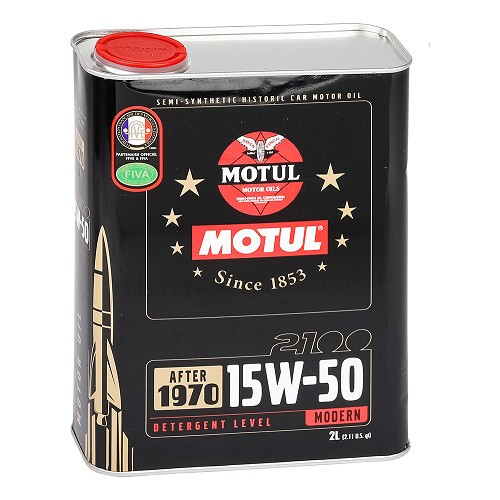     
                
                
    MOTUL Classic 2100 15W50 motorolie - half-synthetisch - 2 liter - UD30000
