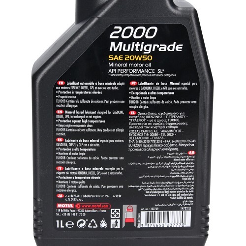 MOTUL 2000 Olio motore multigrado 20W50 - minerale - 1 litro - UD30007