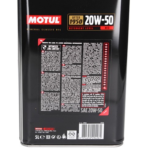 Aceite MOTUL Classic Oil - 20W50 - 5 litros - UD30025
