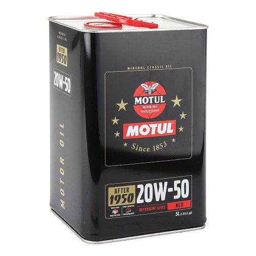  Huile moteur MOTUL Classic 20W50 additivée au zinc ZDDP et molybdène - minérale - 5 Litres - UD30025 