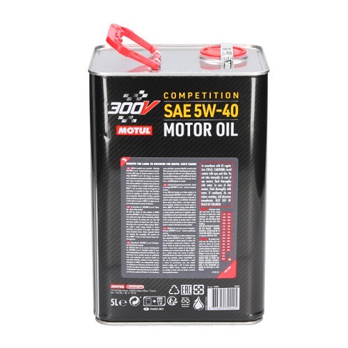 Engine oil MOTUL 300V competition 5w40 - synthetic - 5 Liters - UD30183