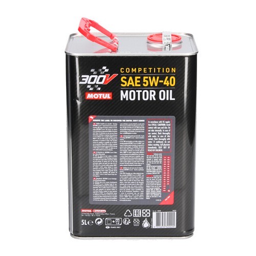 Óleo de motor MOTUL 300V competição 5w40 - sintético - 5 litros - UD30183