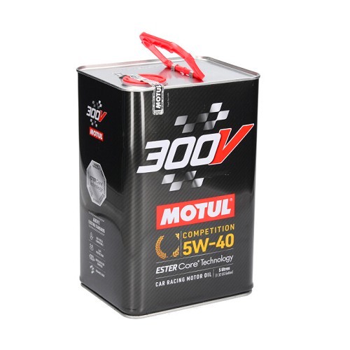 Huile moteur MOTUL 300V Compétition 5W40 - 100% synthèse - 5 Litres