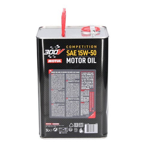 Óleo de motor MOTUL 300V competição 15w50 - sintético - 5 litros - UD30188