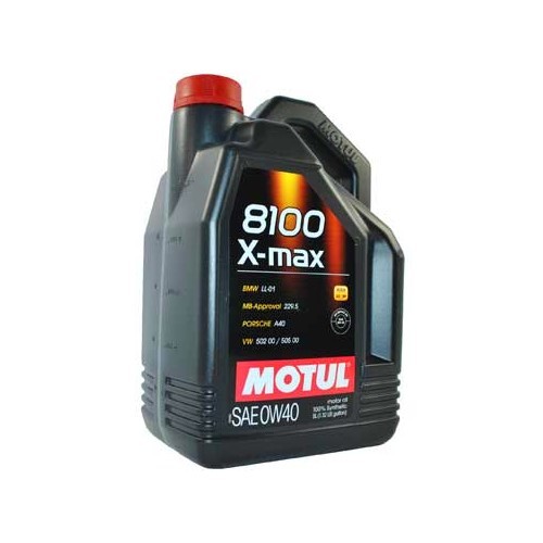 Huile moteur MOTUL 8100 X-max 0W40 - 100% synthèse - 5 Litres - UD30260