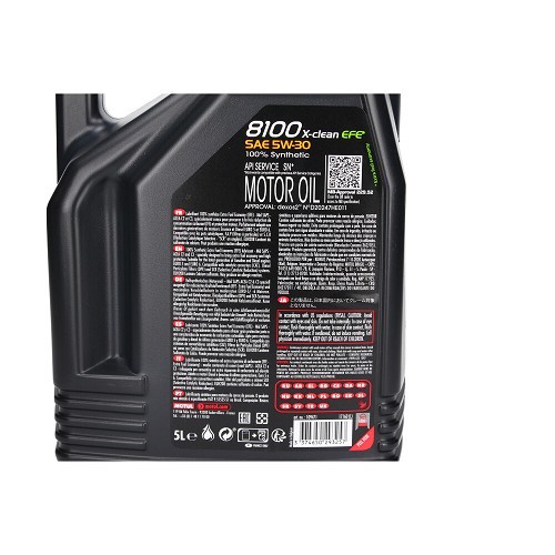 Huile moteur MOTUL 8100 X-clean EFE 5W30 - 100% synthèse - 5 Litres - UD30272