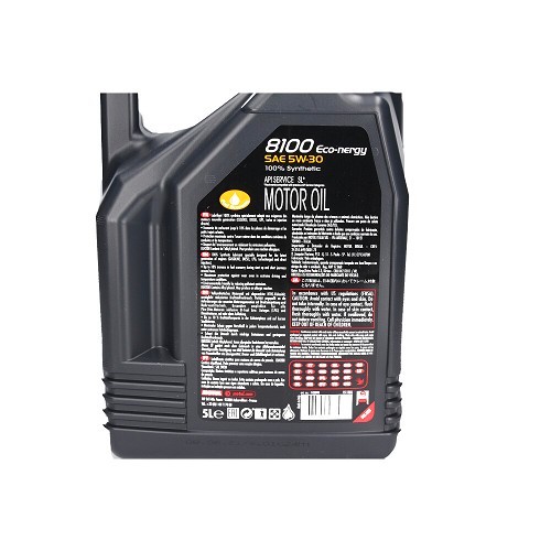 Huile moteur MOTUL 8100 ECO-nergy 5W30 - 100% synthèse - 5 Litres - UD30296