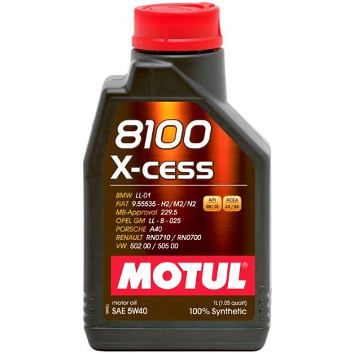  Huile moteur MOTUL 8100 X-cess 5W40 - 100% synthèse - 1 Litre - UD30299 