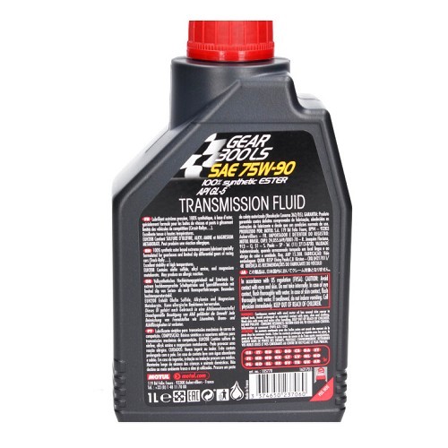 Huile de transmission MOTUL GEAR 300 LS 75W90 - 100% synthétique - 1 Litre - UD30330