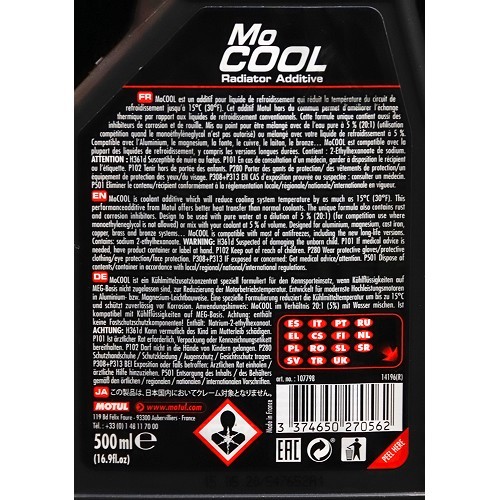 Additif pour liquide de refroidissement MOTUL MoCOOL - bidon - 500ml - UD30365