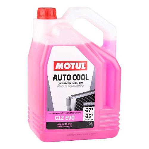  Líquido de arrefecimento MOTUL AUTO COOL G12 EVO lobrid tech -37°C - cor-de-rosa - 5 litros - UD30366 
