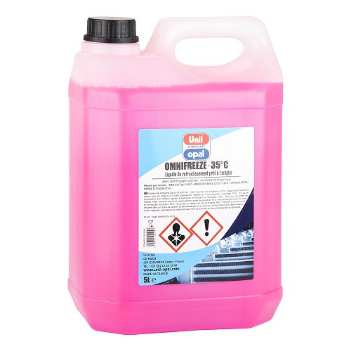  Liquide de refroidissement UNIL OPAL OMNIFREEZE G12++ -35°C - rose - 5 Litres - UD30373 