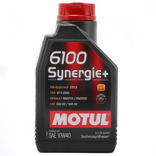  Huile moteur MOTUL 6100 Synergie+ 10W40 - Technosynthèse - 1 Litre - UD30399 