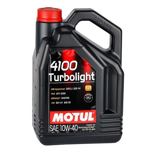  Huile moteur MOTUL 4100 Turbolight 10W40 - Technosynthèse - 5 Litres - UD30400 