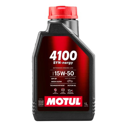  MOTUL 4100 Syn-Nergy 15W50 engine oil - Technosynthèse - 1 Litre - UD30409 