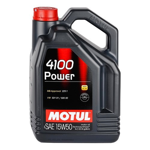  Huile moteur MOTUL 4100 Power 15W50 - Technosynthèse - 5 Litres - UD30410 