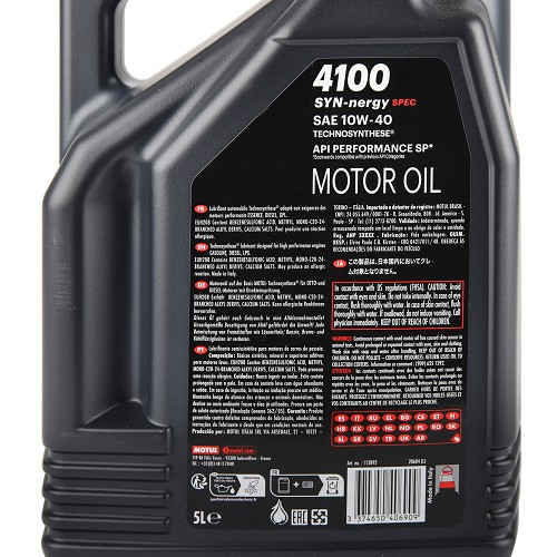 MOTUL 4100 Syn-Nergy Spec 10W40 Olio motore - Technosynthesis - 5 litri - UD30418