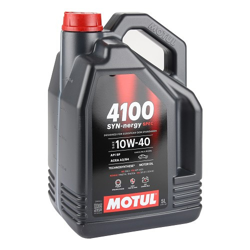  Huile moteur MOTUL 4100 Syn-Nergy Spec 10W40 - Technosynthèse - 5 Litres - UD30418 