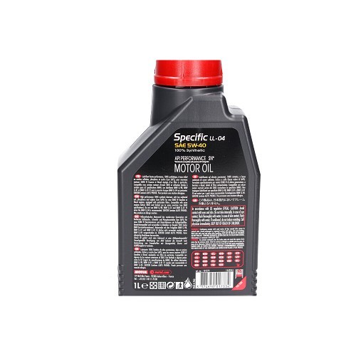 Huile moteur MOTUL Specific LL-04 5W40 - 100% synthèse - 1 Litre - UD30432