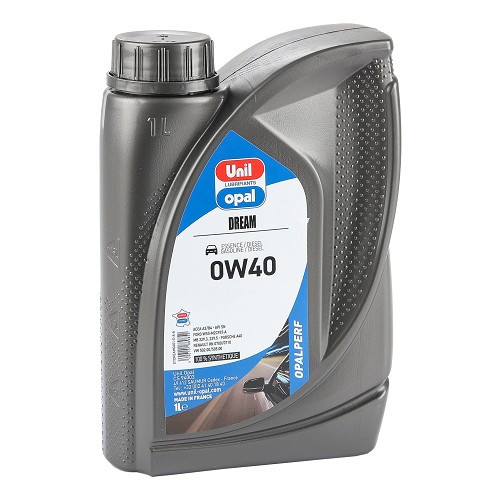  Óleo de motor UNIL OPAL OPALPERF DREAM 0W40 PORSCHE A40 - 100% sintético - 1 Litro - UD30442 