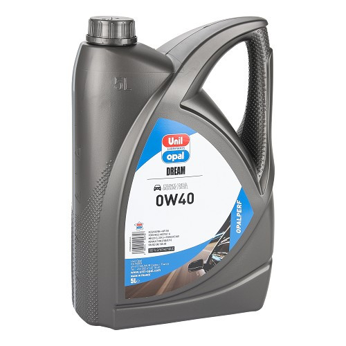  Motoröl UNIL OPAL OPALPERF DREAM 0W40 PORSCHE A40 - 100% Synthese - 5 Liter - UD30443 