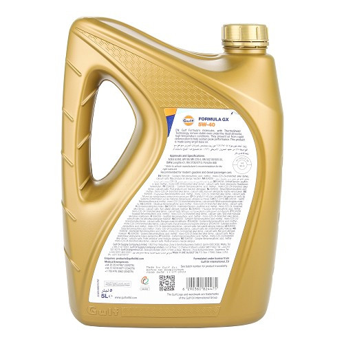 GULF Formula GX 5W40 motorolie - 100% synthetisch - 4 liter - UD30453