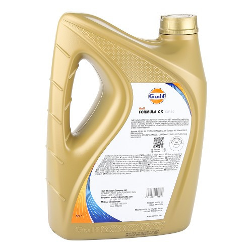 GULF Formula CX 5W30 GM Dexos2 motorolie - 100% synthetisch - 5 liter - UD30462