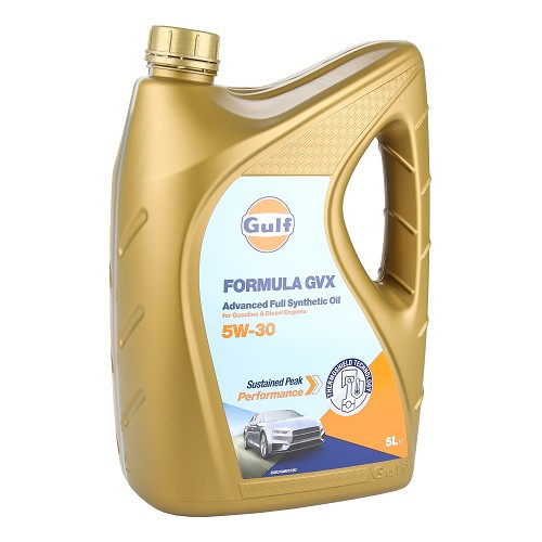 Aceite de motor GULF Formula GVX 5W30 PORSCHE C30 - 100% sintético - 5 Litros