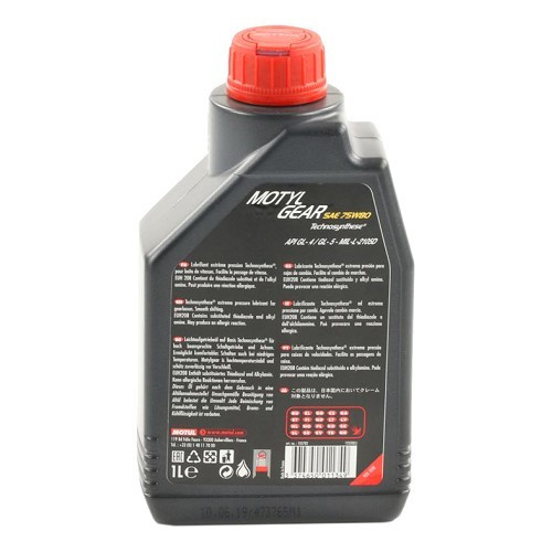 Getriebeöl MOTUL Motylgear 75W80 - Technosynthese - 1 Liter - UD30471