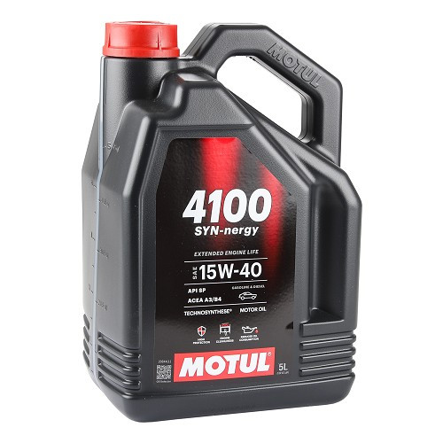  Huile moteur MOTUL 4100 Syn-Nergy 15W40 - Technosynthèse - 5 Litres - UD30472 