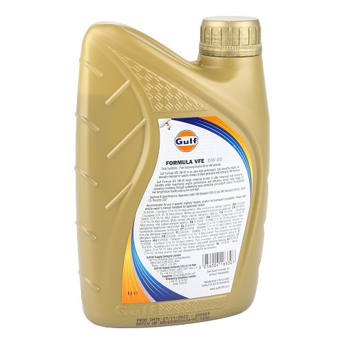 Olio motore GULF Formula VFE 0W20 PORSCHE C20 - 100% sintetico - 1 litro - UD30473