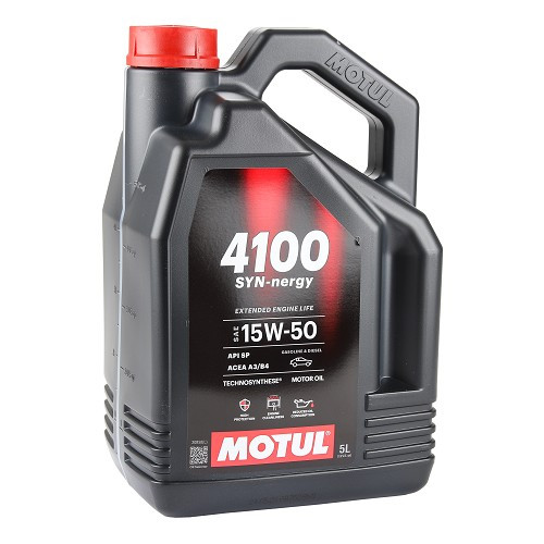  Huile moteur MOTUL 4100 Syn-Nergy 15W50 - Technosynthèse - 5 Litres - UD30474 