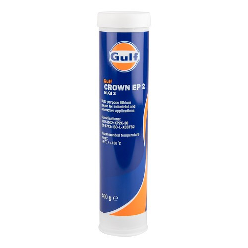  GULF Crown EP 2 NLGI2 massa lubrificante de lítio multiusos de extrema pressão - cartucho - 400g - UD30484 