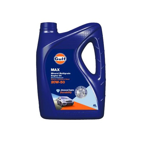  GULF MAX 20W50 multigrade motorolie - mineraal - 4 liter - UD30489 