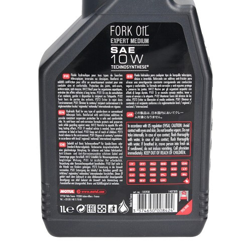 Fork oil MOTUL FORK OIL EXPERT 10W - Technosynthèse - 1 Litre - UD30511