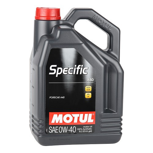 Huile moteur MOTUL Specific PORSCHE A40 0W40 - 100% synthèse - 5 Litres