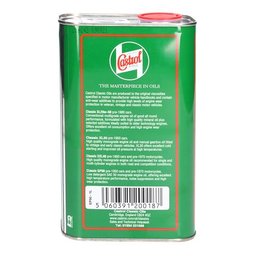 Huile de boîte de vitesses manuelle CASTROL CLASSIC EP90 - minérale - 1 Litre - UD30634