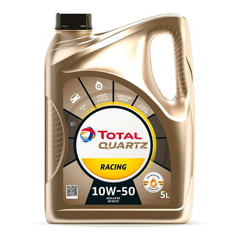  Huile moteur TotalEnergies Quartz Racing 10W50 essence et diesel - Technosynthèse - 5 Litres - UD30808 