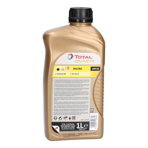 TotalEnergies Quartz Racing 10W50 motorolie - Technosynthese - 1 liter - UD30809