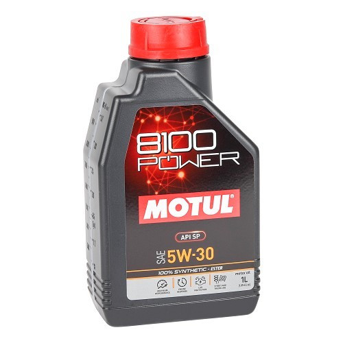 Huile moteur sport MOTUL 8100 POWER 5W30 - 100% synthèse - 1 Litre