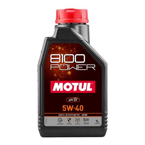  Huile moteur sport MOTUL 8100 POWER 5W40 - 100% synthèse - 1 Litre - UD31004 