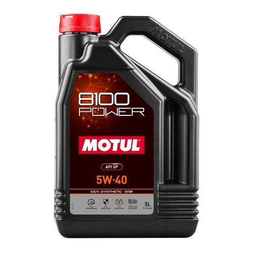  Huile moteur sport MOTUL 8100 POWER 5W40 - 100% synthèse - 5 Litres - UD31005 