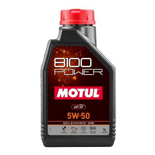  Huile moteur sport MOTUL 8100 POWER 5W50 - 100% synthèse - 1 Litre - UD31006 