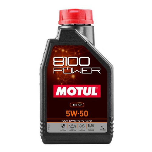     
                
                
    Huile moteur sport MOTUL 8100 POWER 5W50 - 100% synthèse - 1 Litre - UD31006
