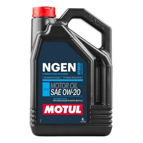  Huile moteur MOTUL NGEN HYBRID 0W20 - synthétique - 4 Litres - UD31013 