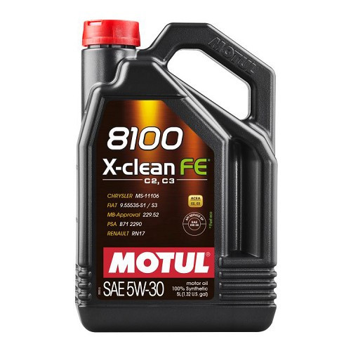  Óleo de motor MOTUL 8100 X-clean FE 5W30 - 100% sintético - 5 litros - UD31017 