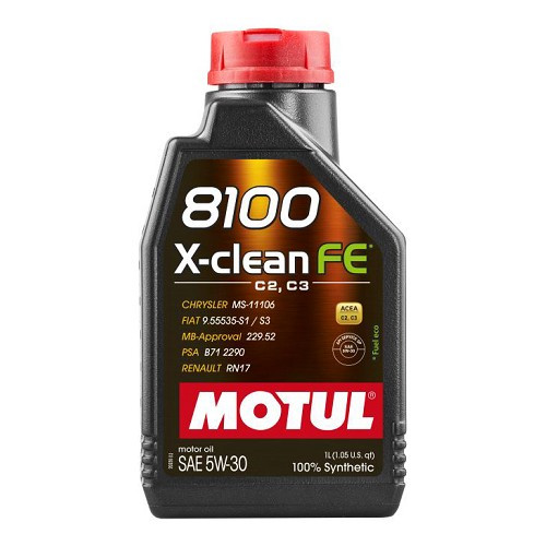  Óleo de motor MOTUL 8100 X-clean FE 5W30 - 100% sintético - 1 litro - UD31018 