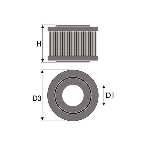 Green air filter for FIAT 124 - UE00092