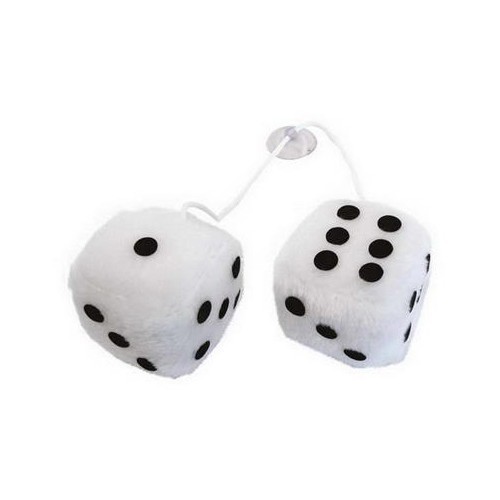  White fuzzy dice - UF00782 