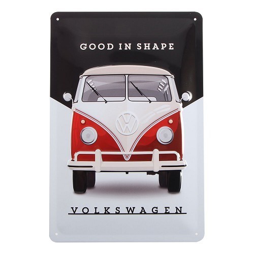 Split Screen Camper red and white decorative plaque - UF01313